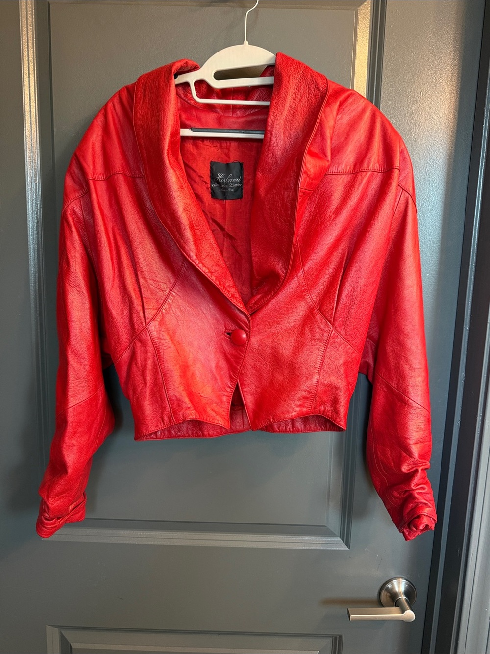 Vintage Red Leather Jacket! Rare find!!